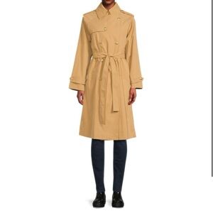 BCBGeneration Beige Trench Coat with Self-Tie Belt NWT L